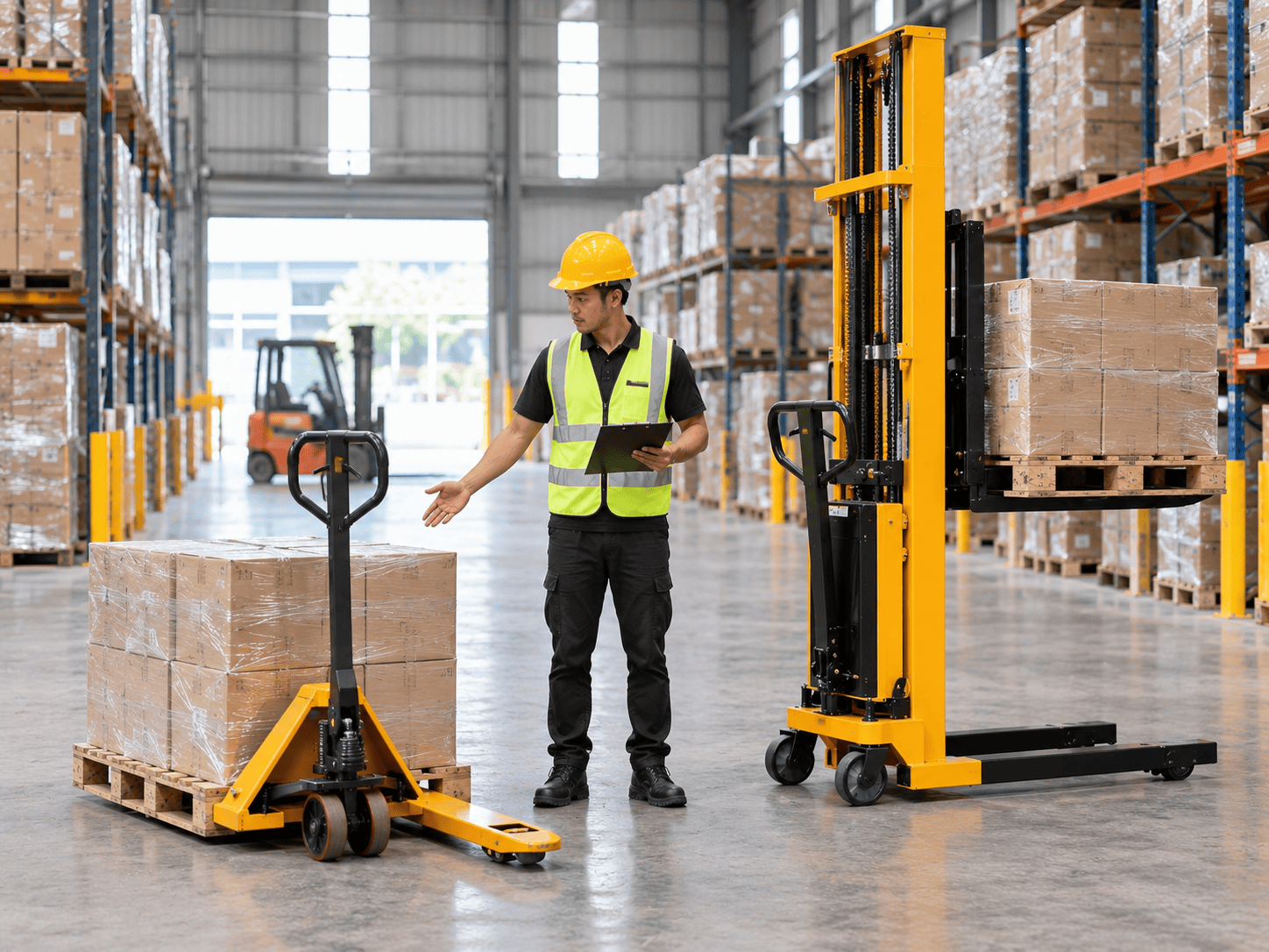 perbedaan hand pallet dan hand stacker